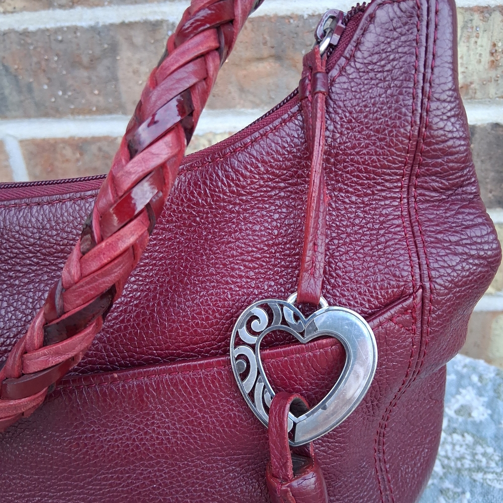 💓Brighton Barbados Ziptop Hobo Bag In Rasberry - Picture 3 of 14